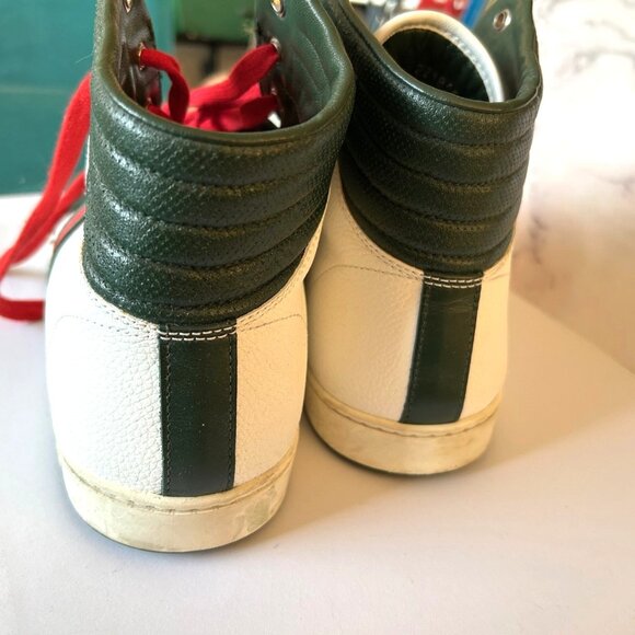 GUCCI Web Accent Mens shoes - Size 10 1/2 G  11 1/2 US- Hi Top Sneakers Preworn - Picture 9 of 15